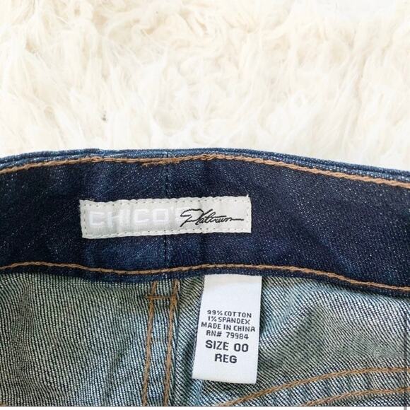 CHICO'S Platinum Ultimate Fit Bootcut Denim Jeans Dark Wash size XS - Picture 9 of 10